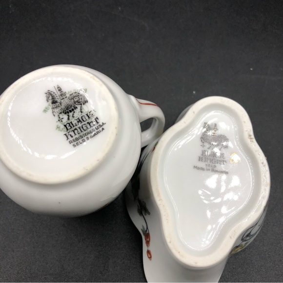 BAVARIA Black Knight Petite Creamer and Open Sugar Peacock FLAWLESS - Picture 4 of 6